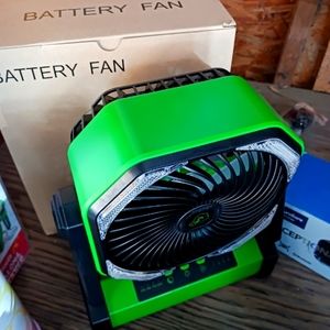 Rechargeable battery fan with LED lights four speeds brand new in the box
